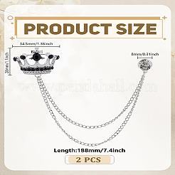 2 шт. брошь-цепочка в виде короны со стразами&nbsp;JEWB-LP0004-97