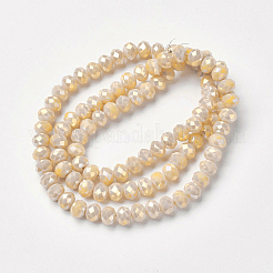 Гальванические непрозрачные стеклянные бусины&nbsp;EGLA-A034-P4mm-T12