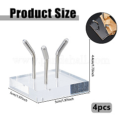 4 шт. держатель для хрустального шара из нержавеющей стали с квадратными прозрачными акриловыми основаниями&nbsp;AJEW-DC0003-35