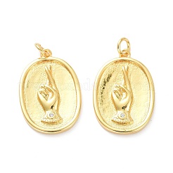 Латунные микропаве прозрачные подвески с фианитом&nbsp;ZIRC-L091-085G