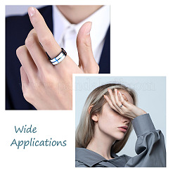 6 шт. 3 стильных гладких кольца из нержавеющей стали&nbsp;RJEW-CF0001-01