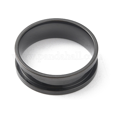 Кольцо для пальца из нержавеющей стали 201 с рифлением RJEW-WH0004-32G-EB-1