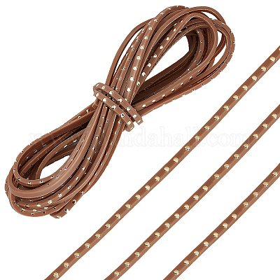 Плоский кожаный шнур для сапожника с металлической заклепкой&nbsp;LS-AJEW-WH0561-08A-1