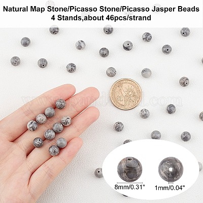Натуральный камень-карта / камень пикассо / нити из бисера пикассо&nbsp;G-AR0002-17-1