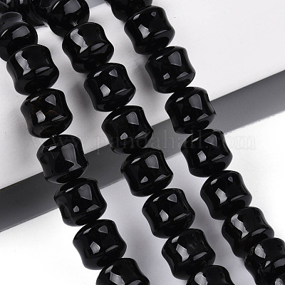 Натуральные бусины из черного оникса (окрашенные и нагретые)&nbsp;G-N353-06A-08-1