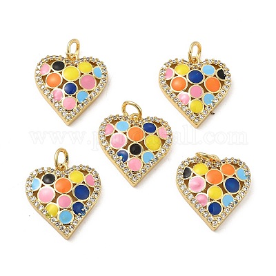 Латунные микропаве прозрачные подвески с фианитом KK-E068-VB123-1