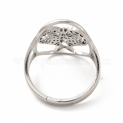 Не тускнеющее регулируемое кольцо-кайт из нержавеющей стали 304 для женщин RJEW-B027-21P-1