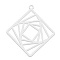 Non-Tarnish 201 Stainless Steel Pendants, Laser Cut, Rhombus, Stainless Steel Color, 30x28x1mm, Hole: 1.6mm, Side Length: 20.5mm