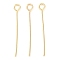 Brass Eye Pins, for Jewelry Making, Real 18K Gold Plated, 26.5x0.7mm, Hole: 2mm