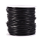 1 Roll Cowhide Leather Jewelry Cord, Jewelry DIY Making Material, with Spool, Round, Black, 2mm, about 30 yards/roll