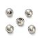Round Brass Beads, Long-Lasting Plated, Rack Plating, Lead Free & Cadmium Free, Platinum, 4x3.5mm, Hole: 1.5mm