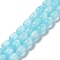 Natural Selenite Beads Strands, Dyed, Drum, Sky Blue, 12x8mm, Hole: 1mm, about 32pcs/strand, 15.51~15.55 inch(39.4~39.5cm)