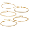 Brass Chain Bracelets Set, with Stainless Steel Satellite Chains Triple Layer Multi-strand Anklets, Golden, 7-1/8~7-1/4 inch(18~18.4cm)