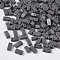 2-Hole Baking Paint Glass Seed Beads, Rectangle, Dark Gray, 4.5~5.5x2x2~2.5mm, Hole: 0.5~0.8mm