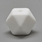 Food Grade Eco-Friendly Silicone Focal Beads, Faceted Cube, White, 14x14x14mm, Hole: 2mm