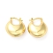 Brass Flat Round Thick Hoop Earrings for Women, Golden, 23x20x10mm, Pin: 0.8~1mm