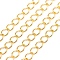 Brass Twisted Chains, Curb Chains, Soldered, with Spool, Lead Free & Nickel Free & Cadmium Free, Golden, 4x3x0.45mm, about 301.83 Feet(92m)/roll