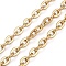 Ion Plating(IP) 304 Stainless Steel Link Chains, Unwelded, Golden, 8x5x1mm