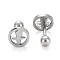Tarnish Resistant 201 Stainless Steel Barbell Cartilage Earrings, Screw Back Earrings, with 304 Stainless Steel Pins, Flat Round with Heartbeat, Stainless Steel Color, 8x2mm, Pin: 1mm