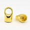 Brass Cord Ends, Cadmium Free & Lead Free, Golden, 12x19mm, Hole: 8mm, Inner Diameter: 8mm
