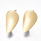 Smooth Surface Alloy Stud Earring Findings, with Loop and Steel Pin, Wavy, Teardrop, Matte Gold Color, 20.5x12mm, Hole: 3mm, Pin: 0.7mm