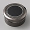 Alloy Steel Loose Diamond Boxes, Round Visible Window Case with Screw Caps and Black Sponge Inside, for Jewelry Cabochons Displays, Gunmetal, 3.25x1.6cm