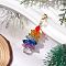Chakra Theme Acrylic Pendants, with Golden 201 Stainless Steel Snap on Bails and Alloy Beads, Christmas Tree & Star, Colorful, 43x17mm, Hole: 6x3mm