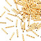 Rack Plating Brass Beads, Nickel Free, Tube, Real 18K Gold Plated, 10x1.5mm, Hole: 1mm