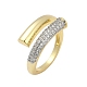 Открытое кольцо-манжета из латуни с микропаве из кубического циркония для женщин RJEW-F177-03GP-03-2