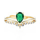Регулируемое кольцо с короной из зеленого кубического циркония&nbsp;RJEW-N035-067-NF-1