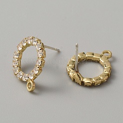 Латунные серьги со стразами&nbsp;KK-WH0079-34LG