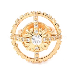 Компоненты регулируемого кольца из латуни с микропаве из прозрачного кубического циркония&nbsp;KK-G551-07G