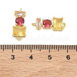 Латунные подвески-соединители с микропаве из кубического циркония&nbsp;KK-H259-08G-01