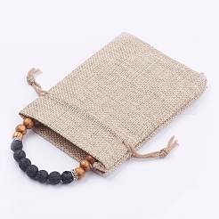 Эластичные браслеты из натурального вулканического камня&nbsp;BJEW-JB03635-01