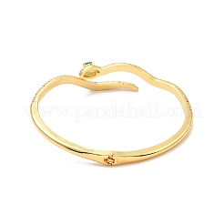 Браслет-кафф со змеей из кубического циркония&nbsp;BJEW-P281-09G-01