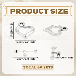 40 сумка застежки-кнопки в тибетском стиле в форме сердца&nbsp;FIND-LP0007-46