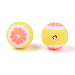 Бусины из полимерной глины ручной работы на фруктовой тематике&nbsp;X-CLAY-T022-04G