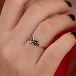 Кольца-пальцы Flower 925 из стерлингового серебра с микропаве из кубических цирконий&nbsp;FS-WG7A18F-04