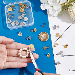 36 шт. 6 стиля фурнитуры для сережек-гвоздиков из нержавеющей стали 304&nbsp;STAS-UN0056-38