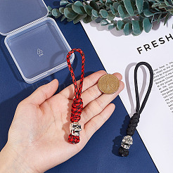 2 шт. 2 цвета ручной работы из нейлонового парашютного шнура подвесные украшения для мужчин&nbsp;KEYC-HY0001-32B