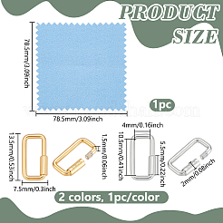 2 шт. 2 цвета 925 стерлингового серебра запирающийся карабин&nbsp;STER-UN0001-92