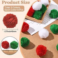 24 шт. 3-цветный шерстяной мягкий помпон&nbsp;DIY-SC0031-30A