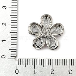 Звенья из латуни с одним лепестком и кубическим цирконием в виде многорядного цветка&nbsp;KK-I276-30P-02