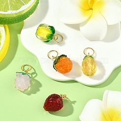 5 шт. подвески из прозрачного стекла с фруктами и ручной работы в технике лэмпворк&nbsp;PALLOY-YW00143