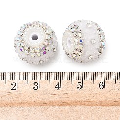 Блестящие смоляные бусины-цветы со стразами&nbsp;LS-OACR-D310-01P-F