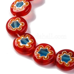 Ручной работы millefiori стеклянные бусины нитки&nbsp;LAMP-G164-04