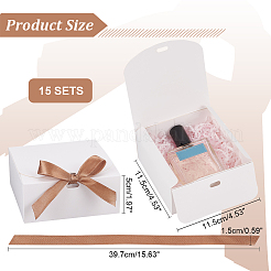 Квадратные картонные бумажные подарочные коробки для ювелирных изделий&nbsp;CBOX-WH0003-35A