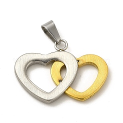 Двойные сердечные подвески с кристаллами и стразами&nbsp;STAS-A073-19