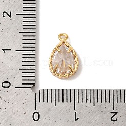 Латунные микропаве прозрачные подвески с фианитом&nbsp;KK-M294-12G