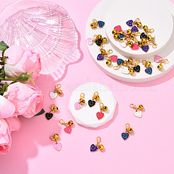 30 шт. подвеска в виде сердца из эмалевого сплава с улыбающимся лицом в двух стилях&nbsp;HJEW-YW00177